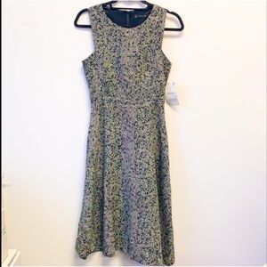 Zara Black and White Tweed A-Line Dress